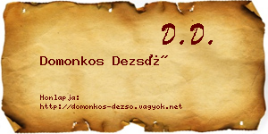 Domonkos Dezső névjegykártya